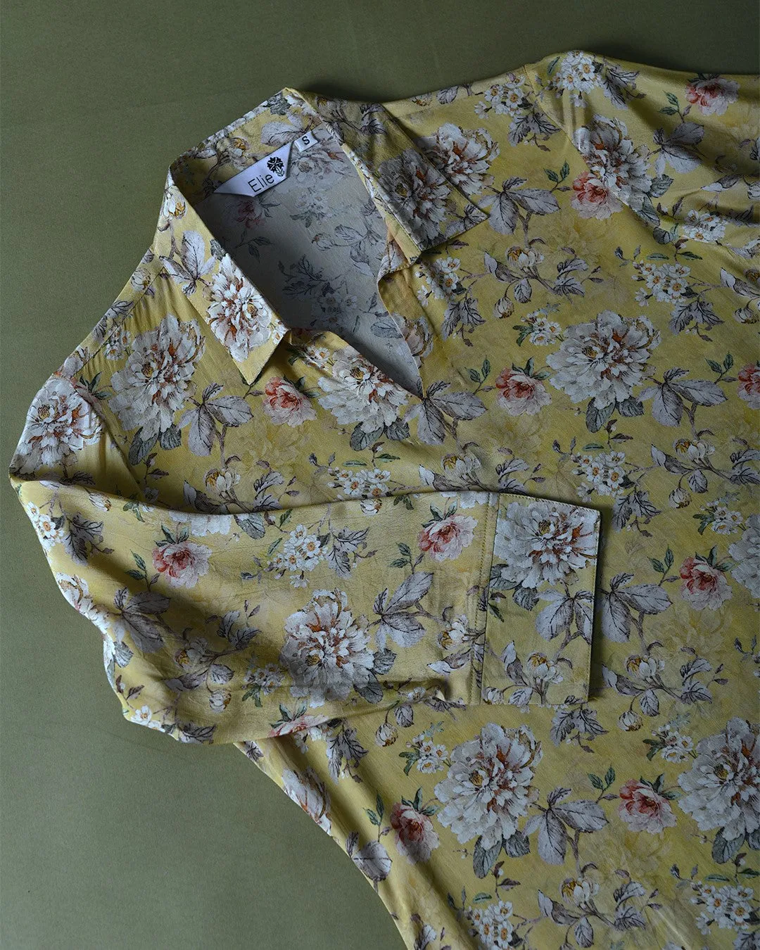 Yellow Crepe Ready-To-Wear Digital Printed Ready To Wear Top