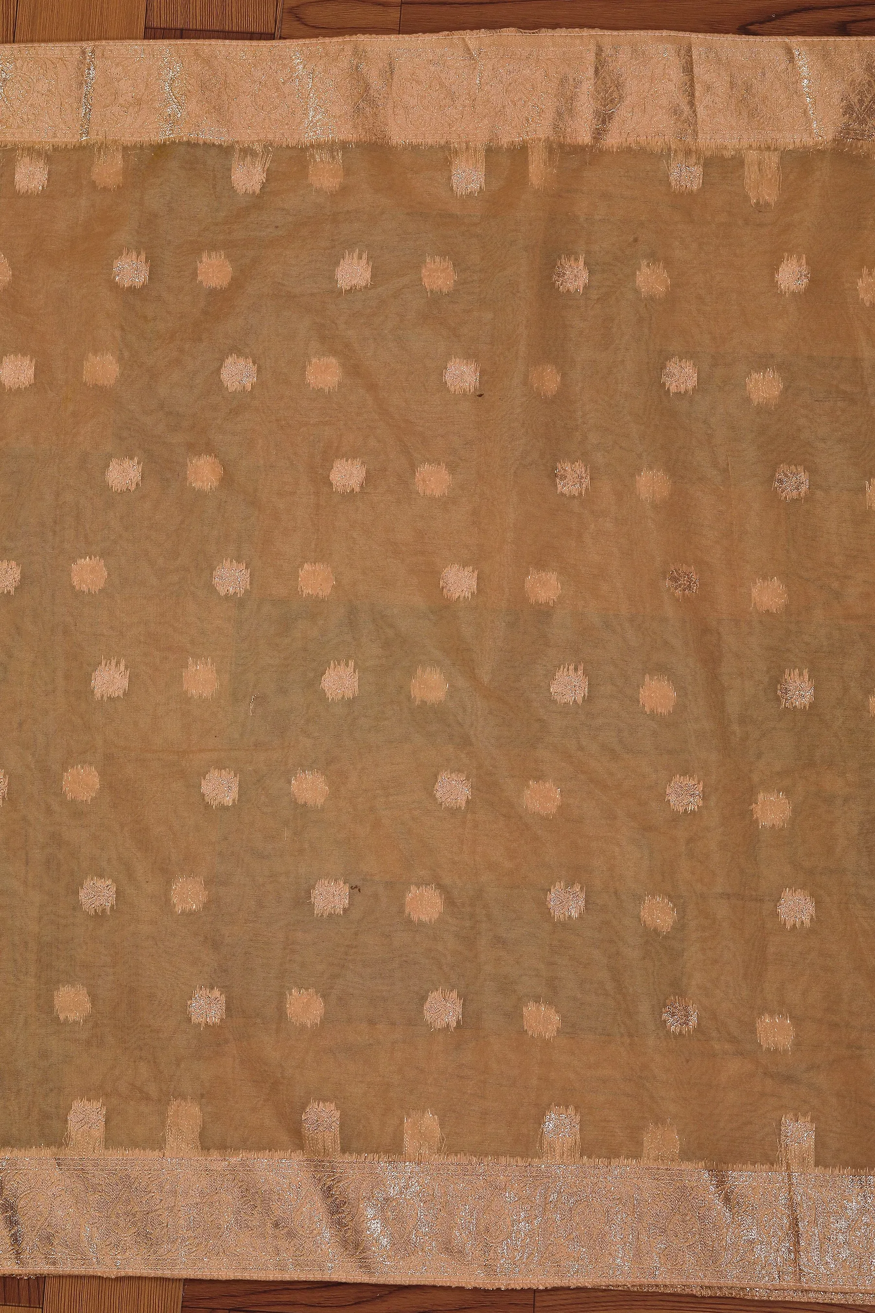 Yellow Silk Blend Embellished Dress Material With Dupatta