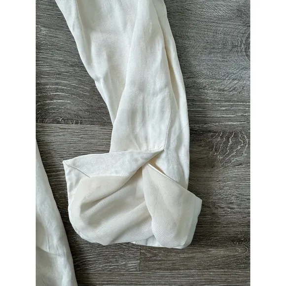 Zara EUC Satin Effect Wrap Blazer Dress Cream Oyster White Size M