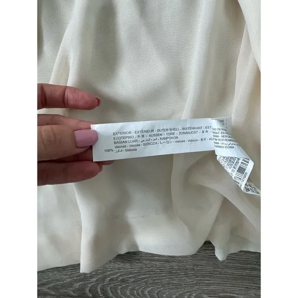 Zara EUC Satin Effect Wrap Blazer Dress Cream Oyster White Size M