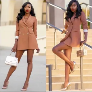 Zara tan blazer dress