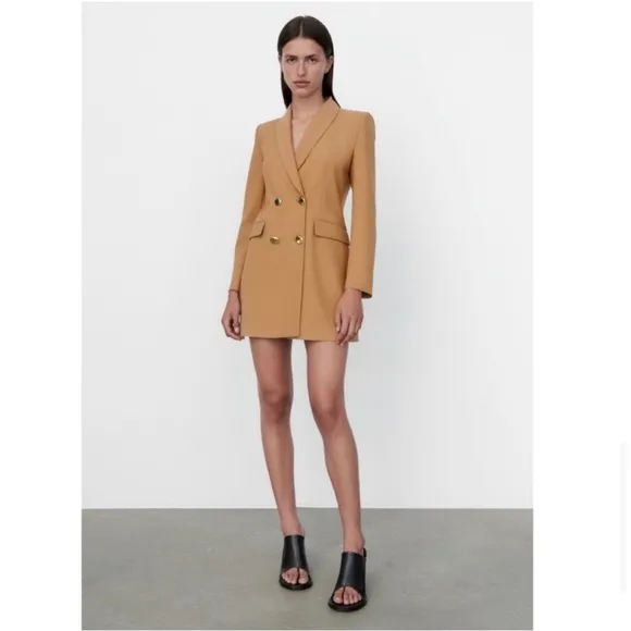 Zara tan blazer dress