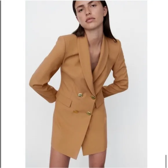 Zara tan blazer dress