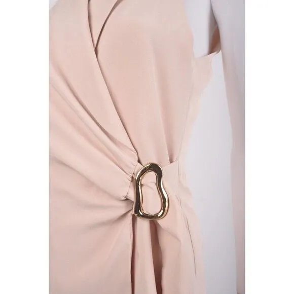 Zara Womens Wrap Blazer Dress Romper S Beige Ivory 0387/174 NWT