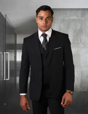 ZARGALA 3 PC BLACK MODERN FIT SUIT