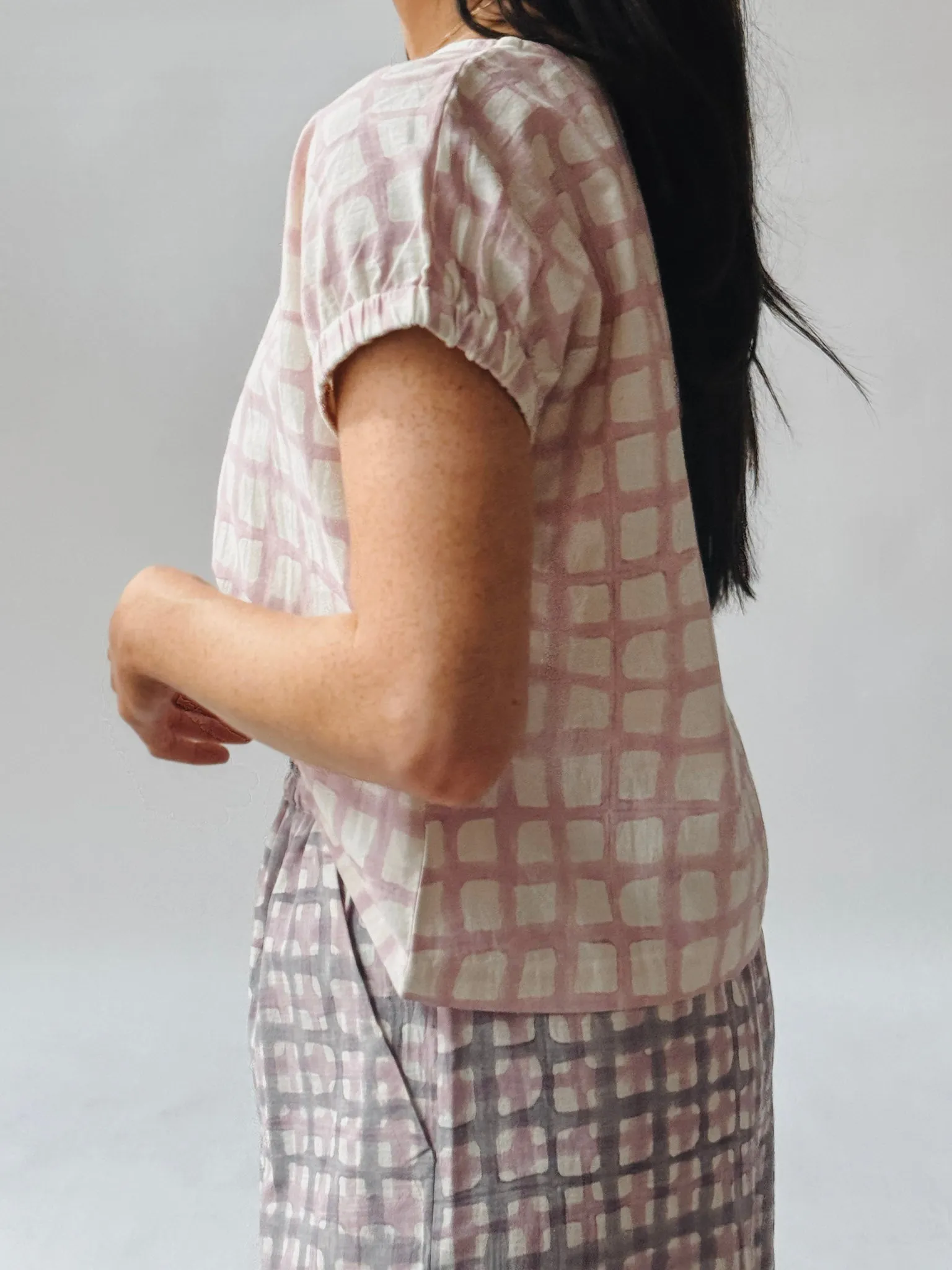 Zélia Top Lavender Grid