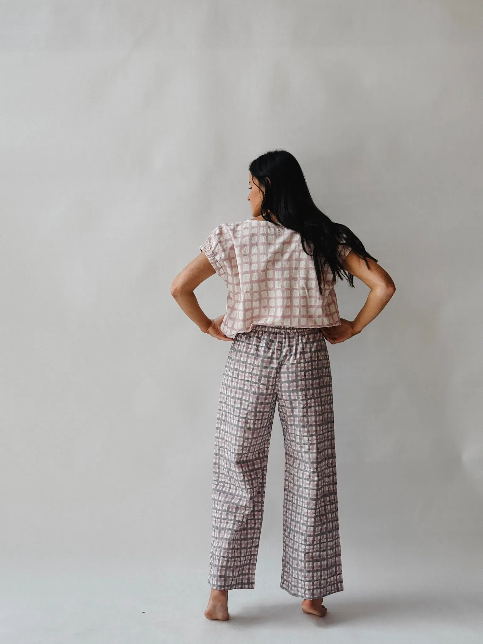 Zélia Top Lavender Grid