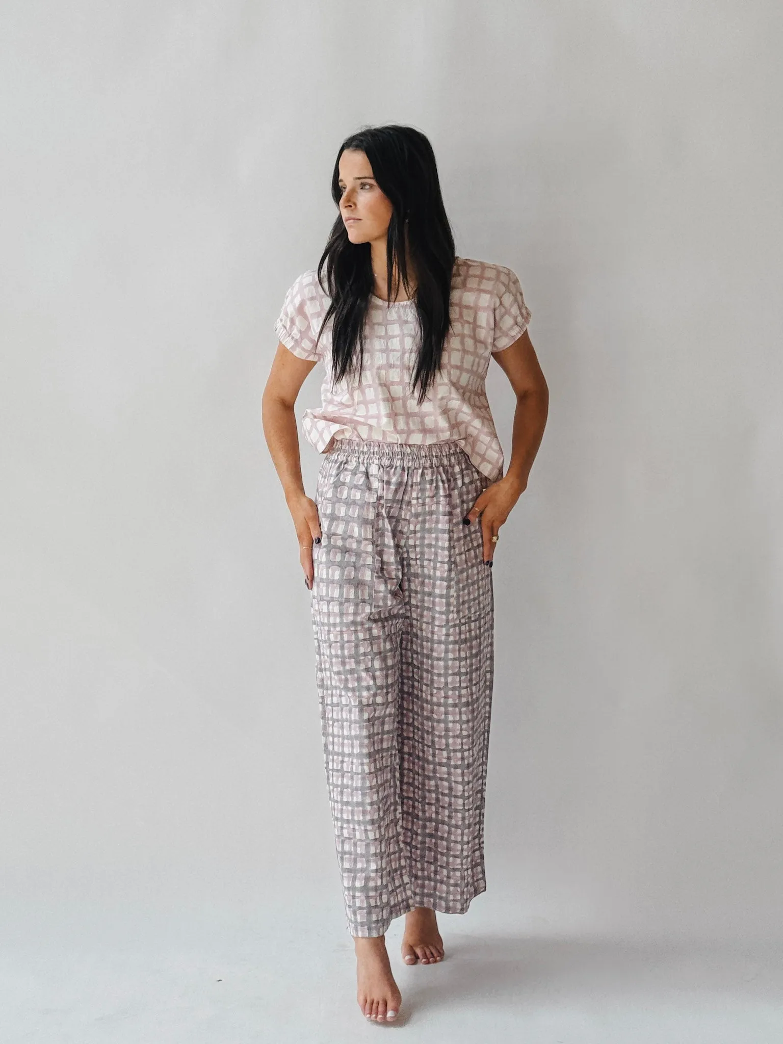 Zélia Top Lavender Grid