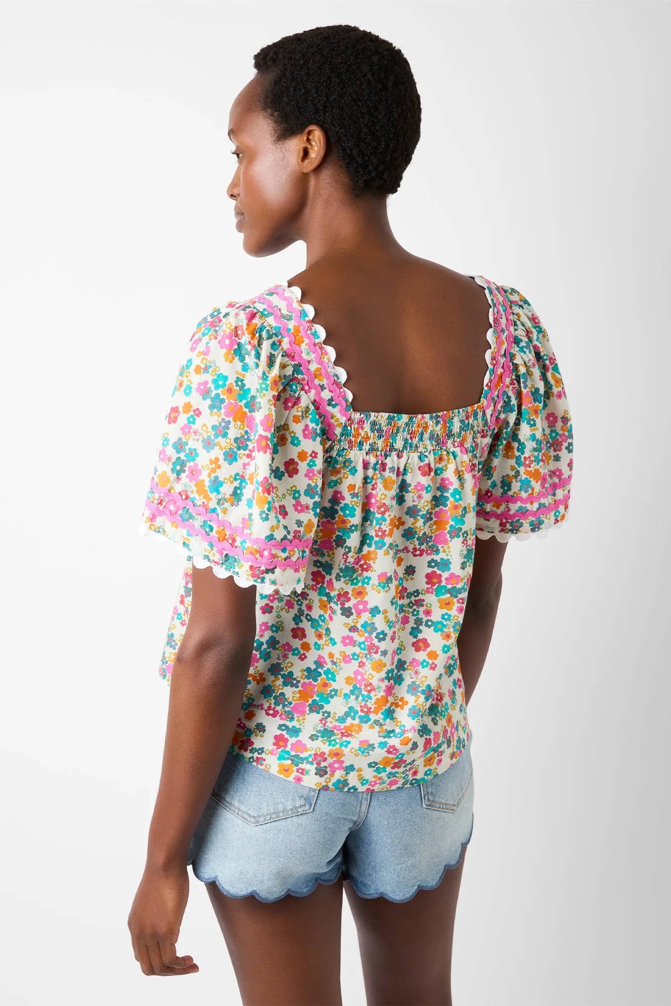 Zoe Ric Rac Printed Top - Multi